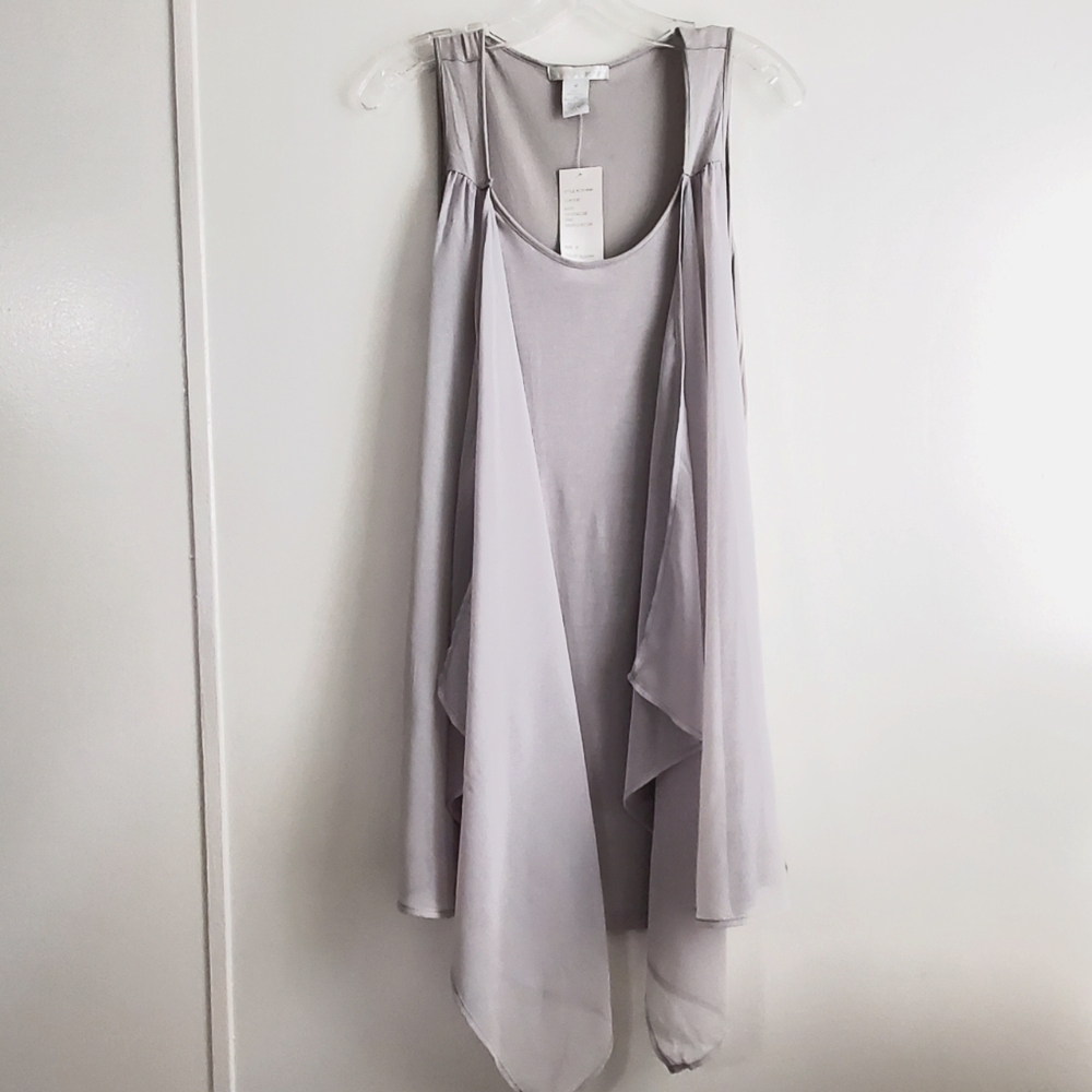 Design History Womens Sleeveless Tunic Size Medium Light Grey